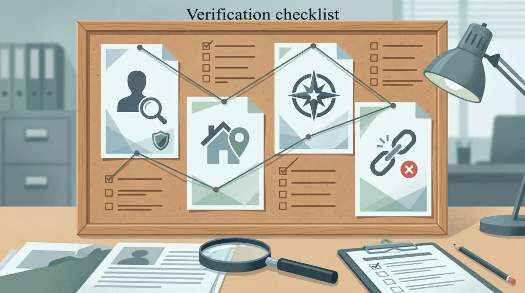 A neutral account verification checklist showing CNP, Romanian identity document and UK not verified fields