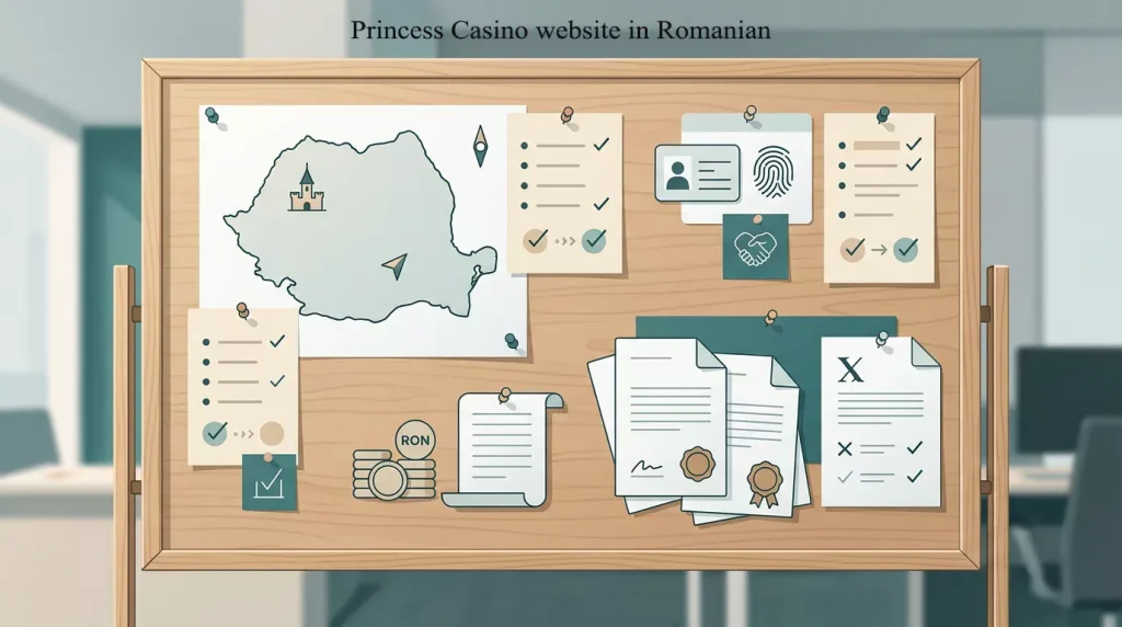 A neutral evidence board showing Romania, RON, CNP and ONJN as separate context signals